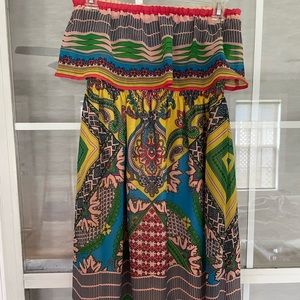 Strapless flowy dress